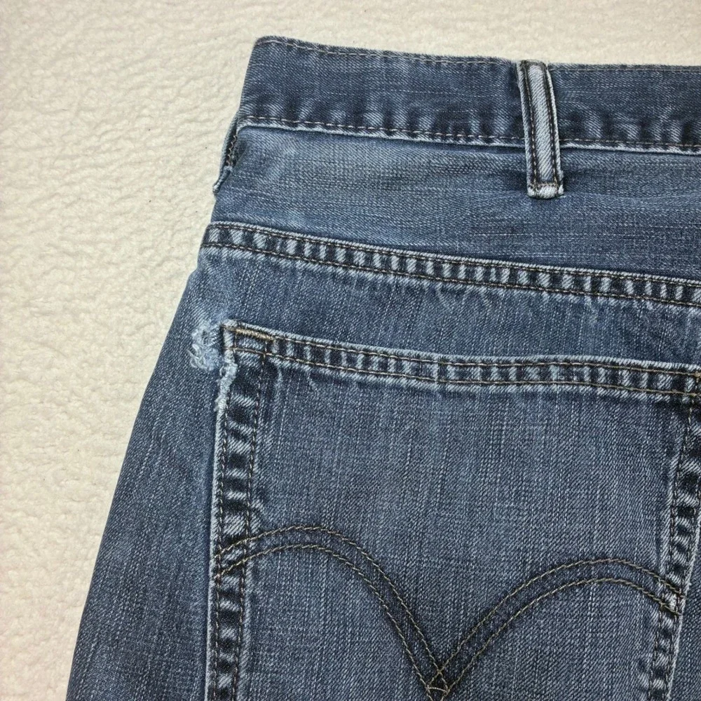 Y2K Levis 569 Loose Straight‎ Jeans Men 38x32 Blue Faded Skater Baggy Distressed